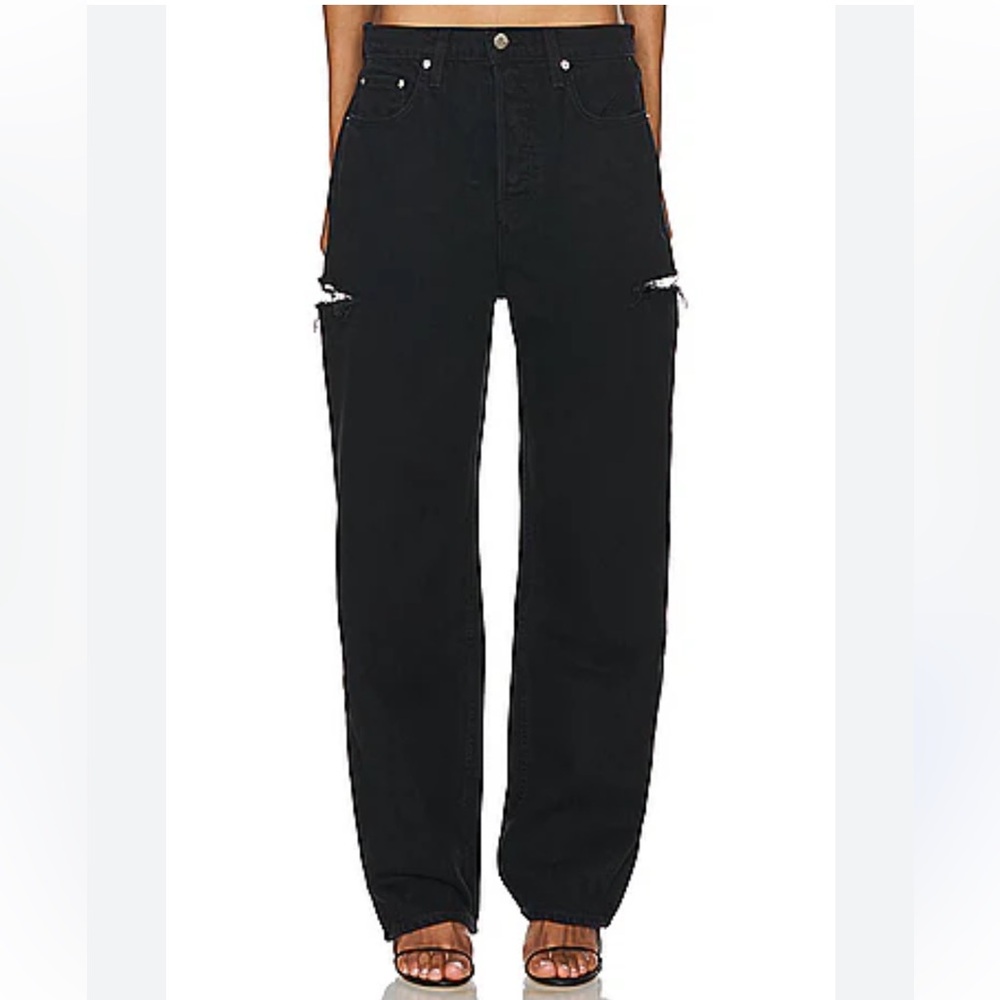 GRLFRND Black Wide-leg non-stretch denim jeans in Size 28